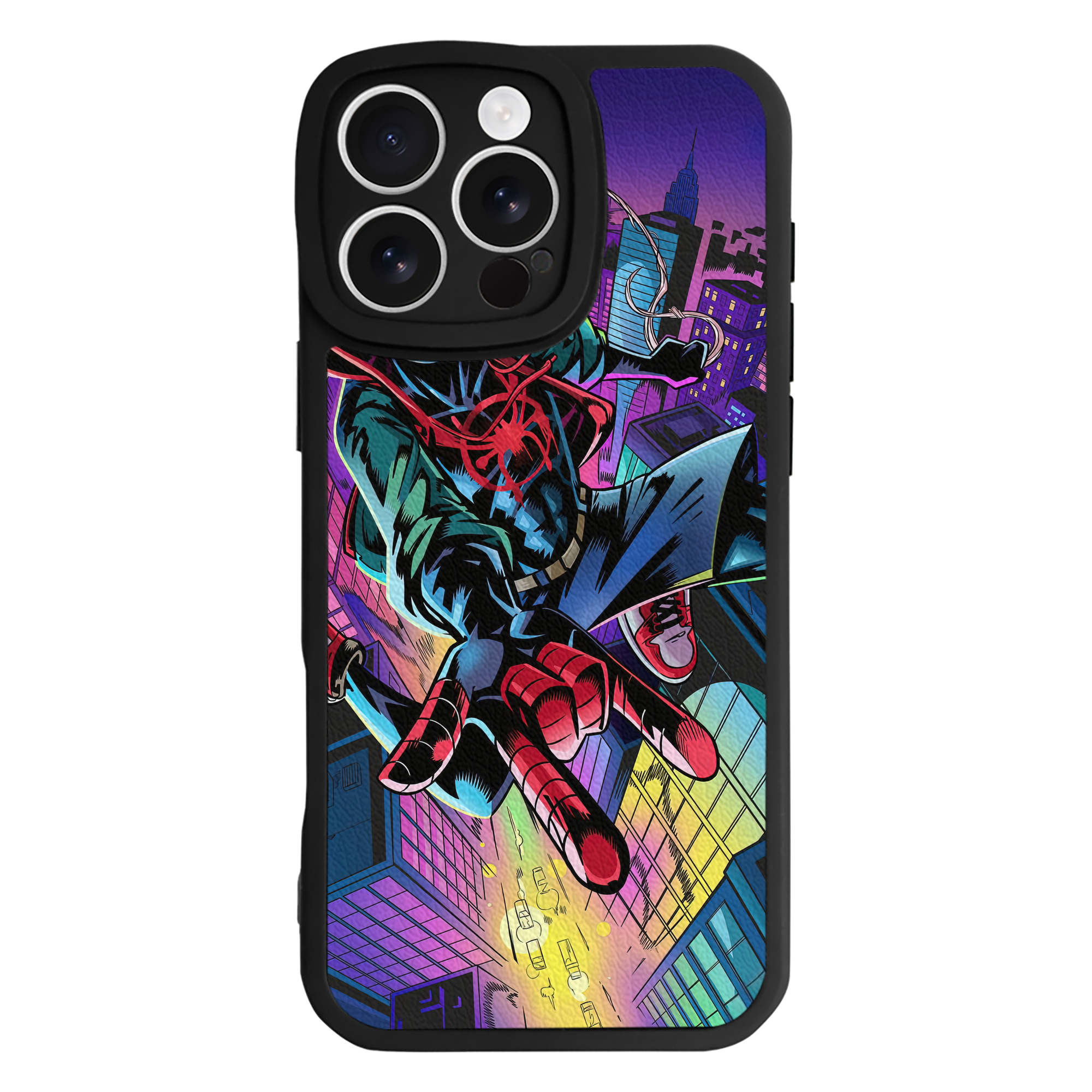 （画像用） Spider Man スパイダーマン 【iPhone 16シリーズ対応】シリコンスマホケース（レザー調） 材質：シリコン